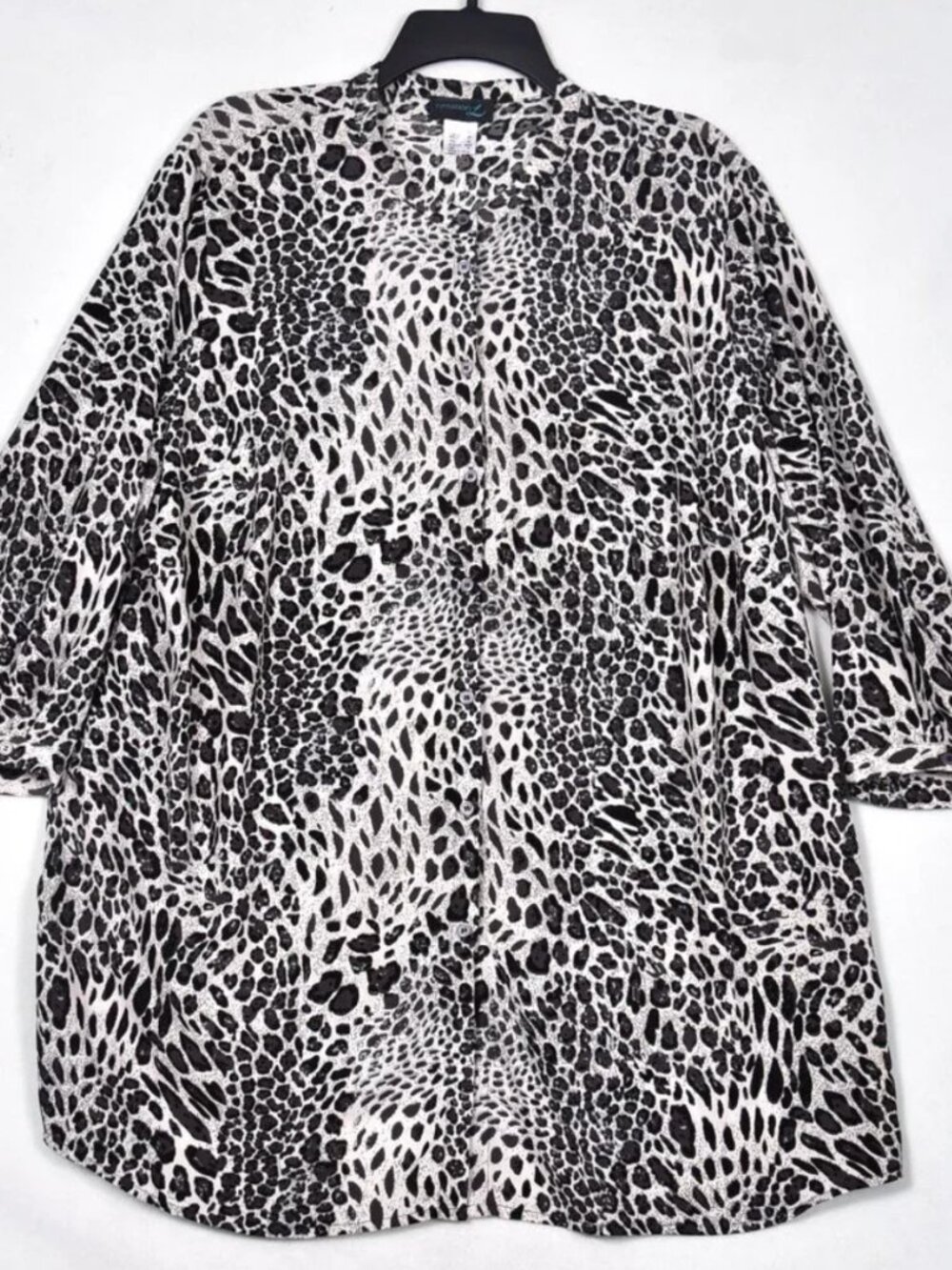 Creation L Women's Animal Print 3/4 Sleeve Tunic Grey Printed Size 18